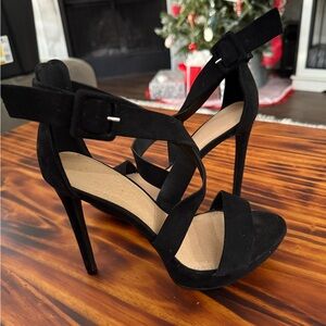 Charlotte Russe Black Strappy Heels